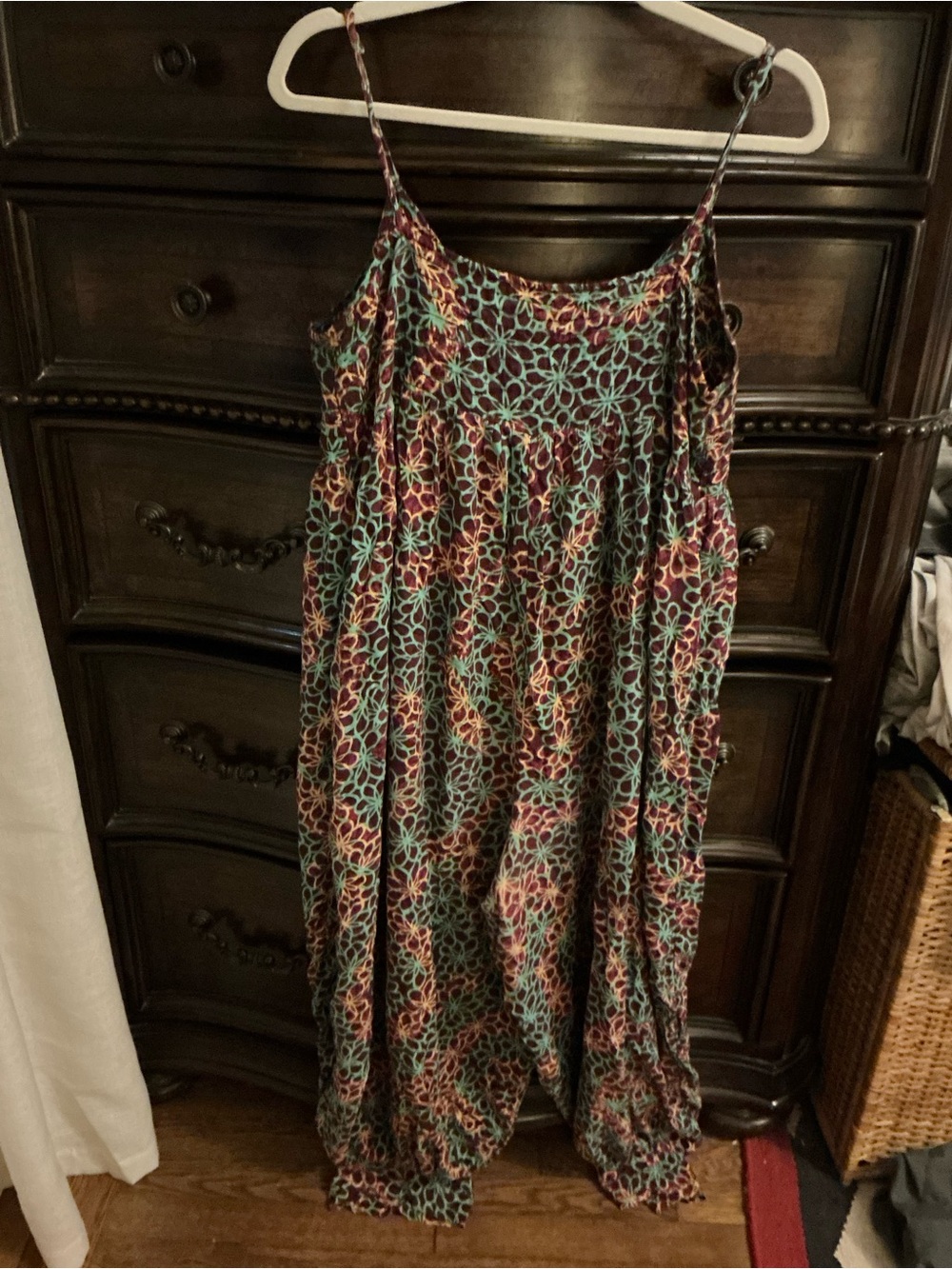 Anthropologie Multicolor Floral-Chain Print Spaghetti-Strap Jumpsuit - Picture 3 of 3